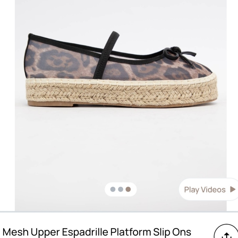 Leopard Print Espadrille Platform Slip-Ons
